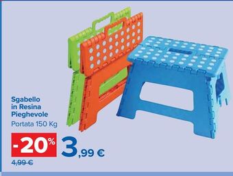 Sgabello in resina pieghevole