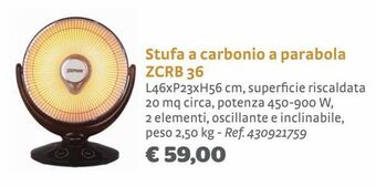 Bricocenter Stufa a carbonio a parabola zcrb 36 offerta