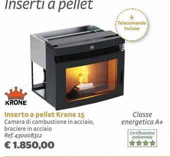 Bricocenter Inserto a pellet krone 15 offerta