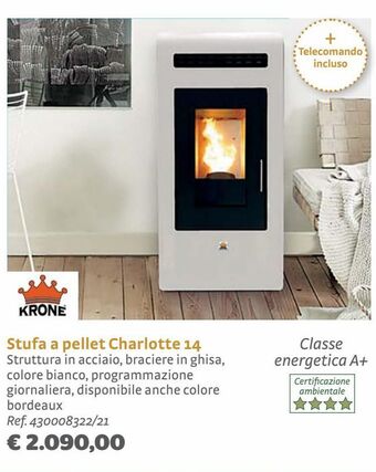 Bricocenter Stufa a pellet charlotte 14 offerta