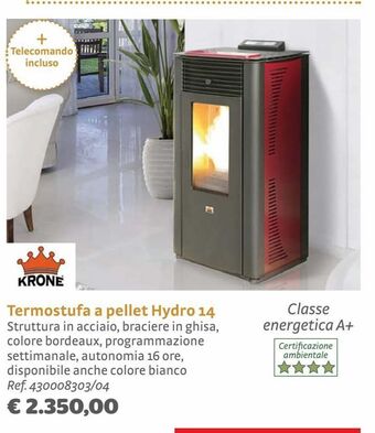 Termostufa a pellet hydro 14