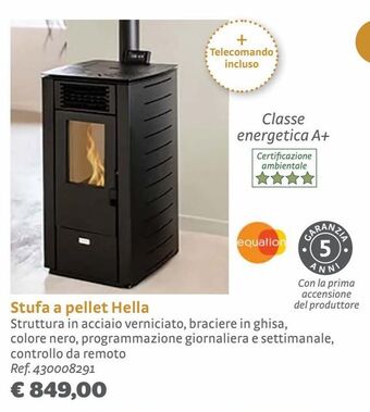 Bricocenter Stufa a pellet hella offerta