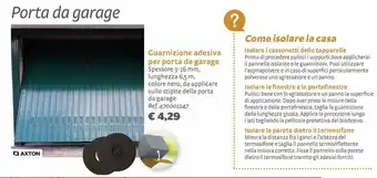 Guarnizione adesiva per porta da garage