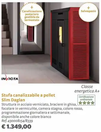 Bricocenter Stufa canalizzabile a pellet slim daglan offerta