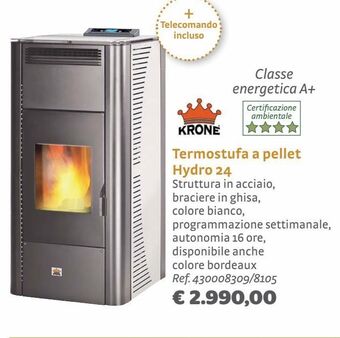 Termostufa a pellet hydro 24