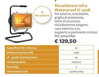 Bricocenter Riscaldatore infra waterproof ic 1008 offerta