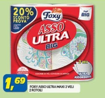 Risparmio Casa Foxy Asso Ultra Maxi 3 veli 2 rotoli offerta