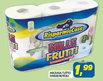 Risparmio Casa Risparmio Casa Asciugatutto 3 maxi rotoli offerta