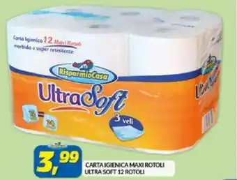 Risparmio Casa Risparmio Casa Ultra Soft Carta Igienica Maxi Rotoli 12 rotoli offerta