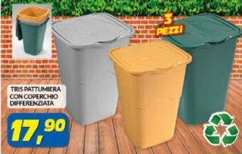 Risparmio Casa Tris Pattumiera con Coperchio Differenziata offerta