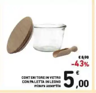 Spazio Conad Contenitore in Vetro Con Pa Letta In Legno misura assortite offerta