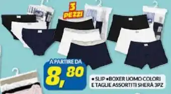 Risparmio Casa Shera Slip/ Boxer Uomo colori e taglie assortiti 3 pz offerta