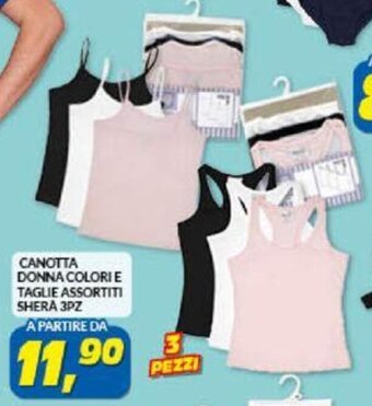 Risparmio Casa Shera Canotta Donna Colori e Taglie assortiti 3pz offerta