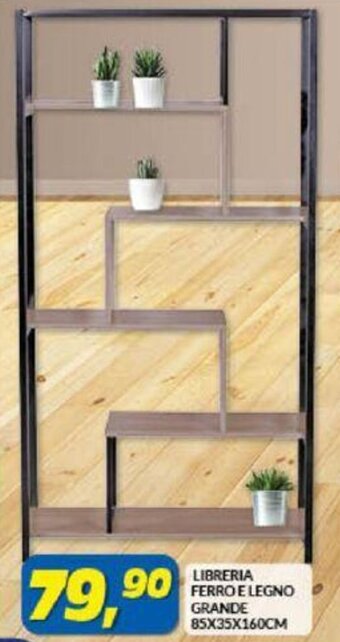 Risparmio Casa Libreria Ferro e Legno Grande 85x35x160 cm offerta