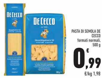 Conad City Pasta di semola de cecco offerta