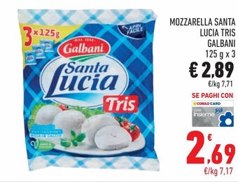 Conad City Mozzarella santa lucia tris galbani offerta