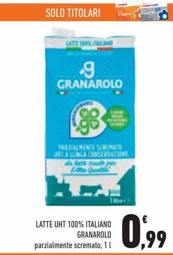 Conad City Latte uht 100% italiano granarolo offerta