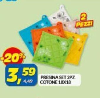 Risparmio Casa Presina Set 2pz Cotone 18x18 offerta