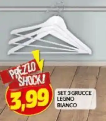 Risparmio Casa Ordinett Set 3 Grucce Legno Bianco offerta