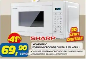 Risparmio Casa Sharp YC-MG02E-C Forno Microonde Digitale 20L + Grill offerta