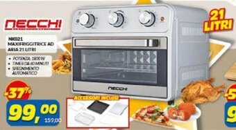 Risparmio Casa Necchi NK021 Maxifriggitrice Ad Aria 21 Litri offerta