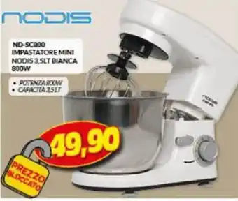 Risparmio Casa Nodis ND-SC800 Impastatore Mini 3,5 lt. Bianca 800W offerta