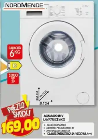 Risparmio Casa Nordmende AQUA6001NV Lavatrice 6kg offerta