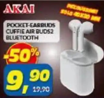 Risparmio Casa AKAI Pocket-Earbuds Cuffie Air Buds2 Bluetooth offerta