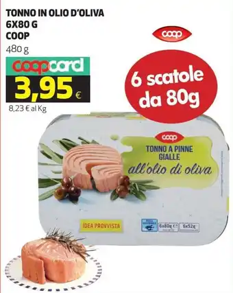 Coop Coop Tonno in Olio D'Oliva 6x80 g 480 g offerta