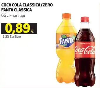 Coop Coca Cola Classica/Zero Fanta Classica 66 cl vari tipi offerta