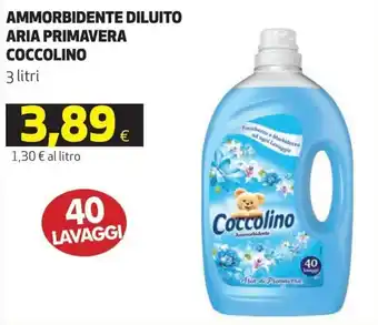 Coop Coccolino Ammorbidente Diluito Aria Primavera 3 litri offerta