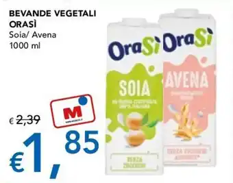 OraSì Bevande Vegetali Soia/Avena 1000 ml