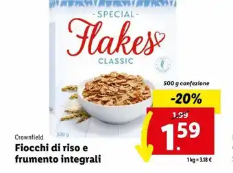 Lidl Fiocchi di riso e frumento integrali offerta