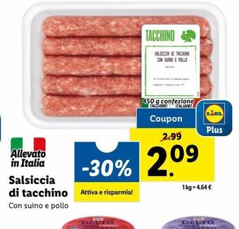 Lidl Salsiccia di tacchino offerta