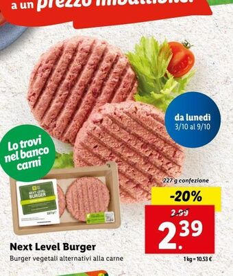 Lidl Next level burger offerta