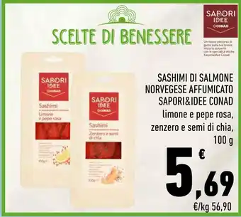 Conad Sashimi di salmone norvegese affumicato sapori & idee conad offerta