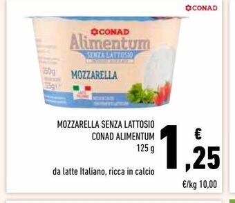 Conad Mozzarella senza lattosio conad alimentum offerta