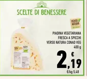 Conad Piadina vegetariana fresca a spicchi verso natura conad veg offerta