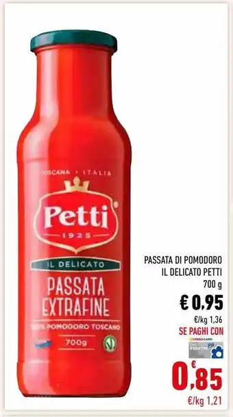 Conad Passata di pomodoro il delicato petti offerta