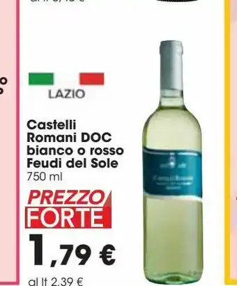 Carrefour Market Castelli romani doc bianco o rsso feudi del sole 750 ml offerta