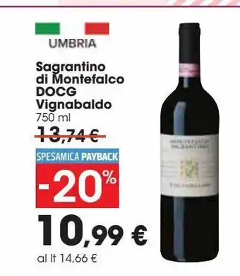 Carrefour Market Sagrantino di montefalco docg vignabaldo 750 ml offerta