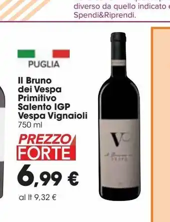 Carrefour Market Il bruno dei vespa salento igp vespa vignaioli 750 ml offerta