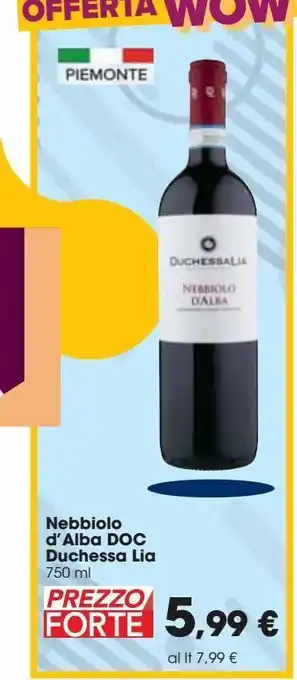Carrefour Market Nebbiolo d''alba doc duchessa lia offerta