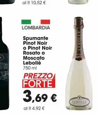 Carrefour Market Spumante pinot noir o pinot noir rosato o moscato lebolle 750 ml offerta