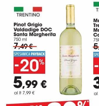 Carrefour Market Pinot grigio valdadige doc santa margherita offerta