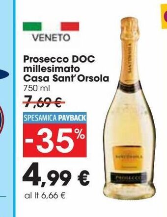 Carrefour Market Prosecco doc millesmato casa sant'orsola offerta