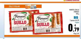 Conad Superstore Wurstel suillo fiorucci 100g offerta