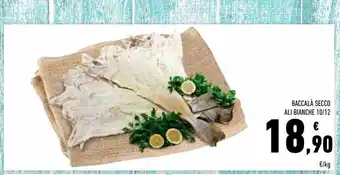 Conad Superstore Baccalà secco ali bianche 10/12 offerta