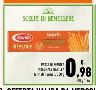 Conad Superstore Pasta di semola integrale barilla offerta