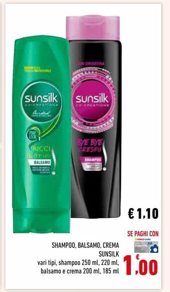 Conad Superstore Shampoo , balsamo , crema sunsilk offerta